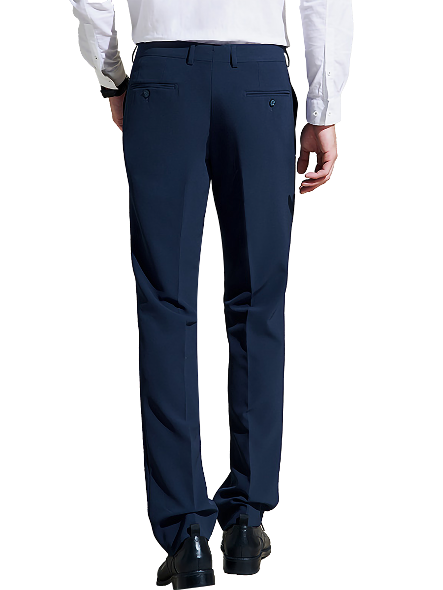 Buy online Navy Blue Polyester Flat Front Trousers Formal from Bottom Wear  for Men by Inspire for ₹669 at 55% off | 2024 Limeroad.com