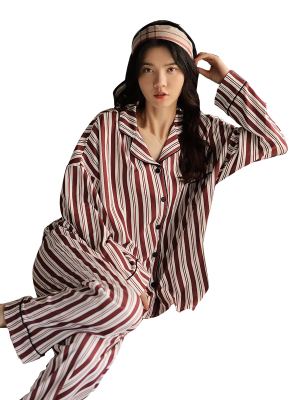 RED AND WHITE STRIPED PAJAMAS FOR WOMEN-2021HW2S227