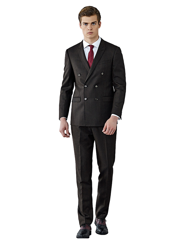 Black Double Breasted Peak Lapels Suit for Men | JUST4UNIQUE