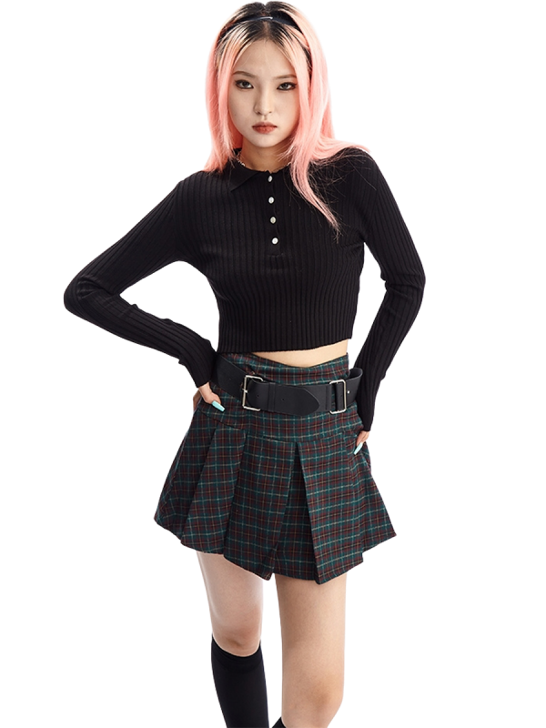 K-POP STYLE CROPPED COLLARED JACKET SWEATER | JUST4UNIQUE