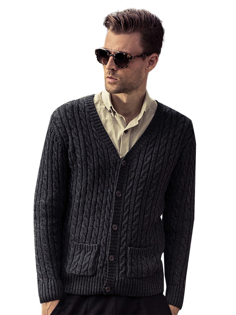 Classic V Neck Jacquard Sweater Blazer | JUST4UNIQUE