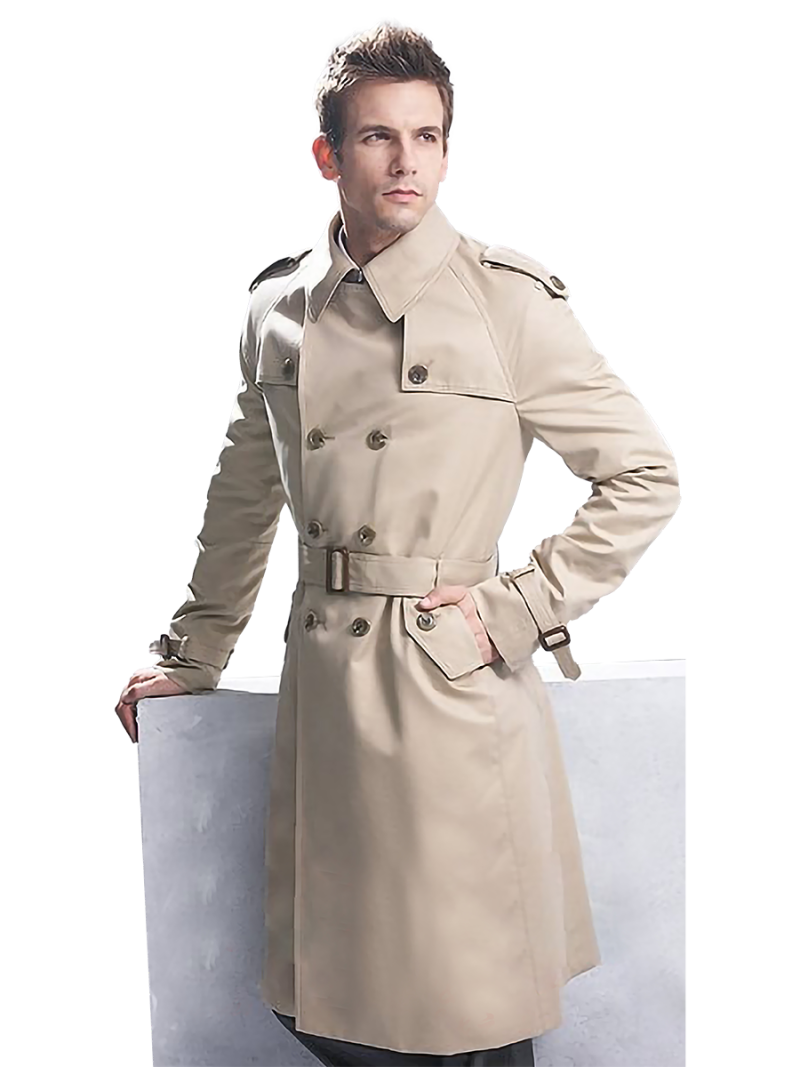 CAMERON DOUBLE-BREASTED LIGHT PEACOAT MENS | JUST4UNIQUE