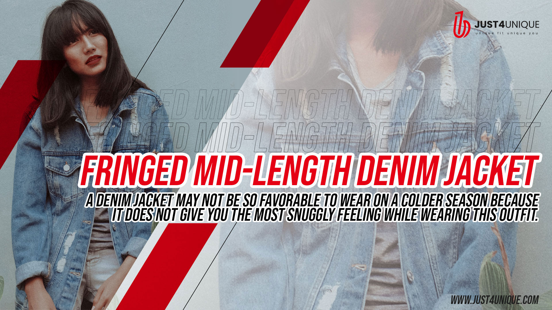 Fringed Mid-length Denim Jacket